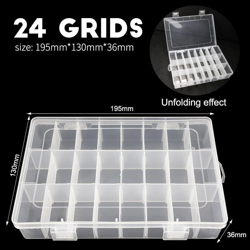 Multi Grids Plastic Box Adjustable Compartment Jewelry Organizer Box Eco-Friendly PP Transparent Jewelry Box Simple Design Plastic Portable Compartments Jewelry Organiser For Women