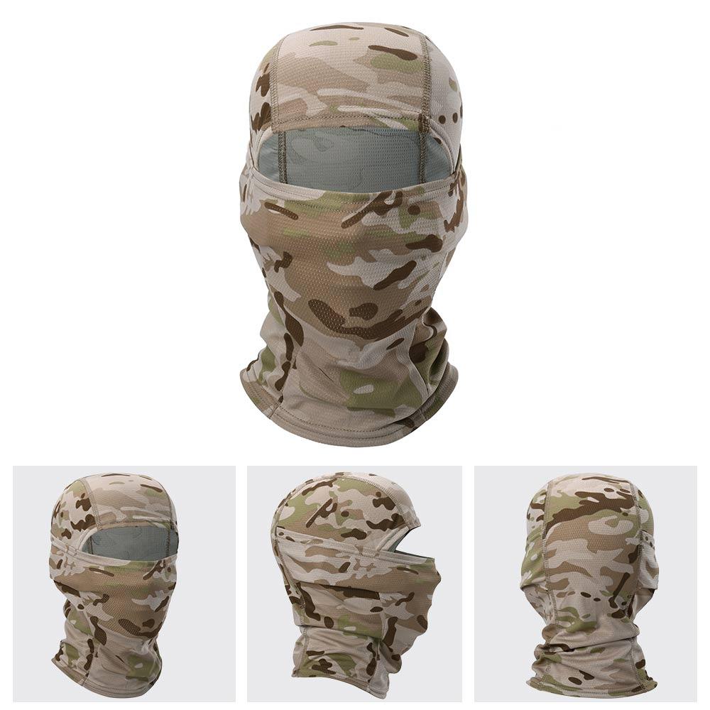 Multicam Camouflage Balaclava Full Face Scarf Mask Hiking Cycling Hunting Army Bike Military Head Cover Tactical Airsoft Cap Men Ski Mask for Men Windproof Thermal Winter Scarf Mask Women Neck Warmer Hood for Cycling