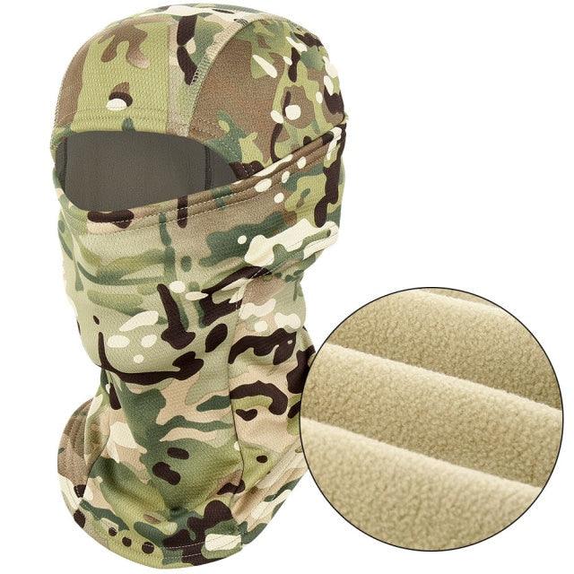 Multicam Camouflage Balaclava Full Face Scarf Mask Hiking Cycling Hunting Army Bike Military Head Cover Tactical Airsoft Cap Men Ski Mask for Men Windproof Thermal Winter Scarf Mask Women Neck Warmer Hood for Cycling