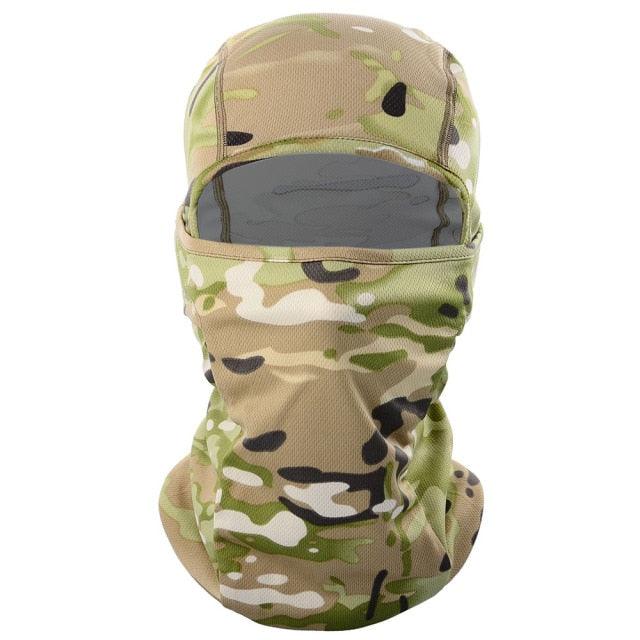 Multicam Camouflage Balaclava Full Face Scarf Mask Hiking Cycling Hunting Army Bike Military Head Cover Tactical Airsoft Cap Men Ski Mask for Men Windproof Thermal Winter Scarf Mask Women Neck Warmer Hood for Cycling