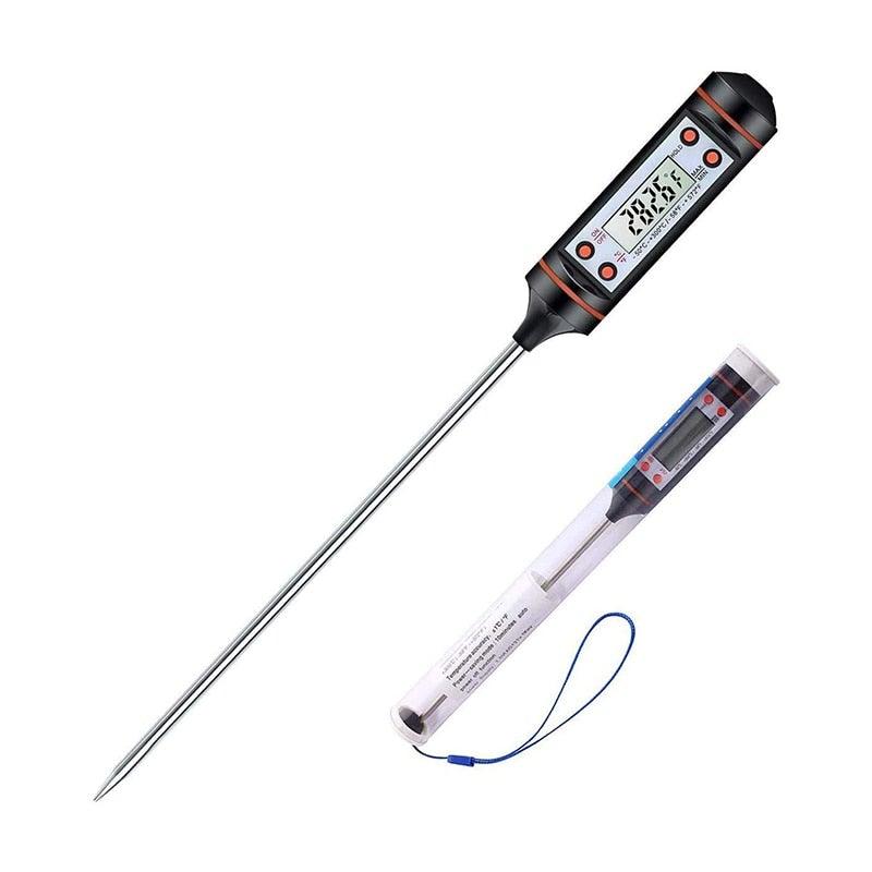 Multifunctional Digital Thermometer For BBQ Food Meat Cake Candy Bake Grill Ultra Fast Kitchen Thermometer with Hold & Calibration Digital Food Thermometer for BBQ Baking Candy Milk Temperature Cooking Thermometer Oven Kitchen Tools