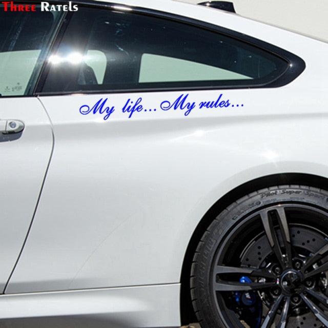 "My Life...My Rules... "Car Stickers and Decals Auto Motorcycle Bumper sticker Decal Car Sticker Written Words Occlusion Scratch Decals Auto Sticker Vinyl Sticker Cool Waterproof Decals for Laptop Water Bottles Skateboard Motorcycle Car Bike