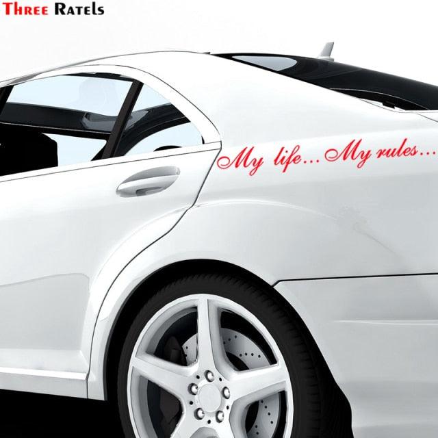 "My Life...My Rules... "Car Stickers and Decals Auto Motorcycle Bumper sticker Decal Car Sticker Written Words Occlusion Scratch Decals Auto Sticker Vinyl Sticker Cool Waterproof Decals for Laptop Water Bottles Skateboard Motorcycle Car Bike