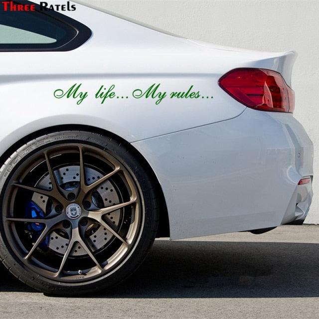 "My Life...My Rules... "Car Stickers and Decals Auto Motorcycle Bumper sticker Decal Car Sticker Written Words Occlusion Scratch Decals Auto Sticker Vinyl Sticker Cool Waterproof Decals for Laptop Water Bottles Skateboard Motorcycle Car Bike