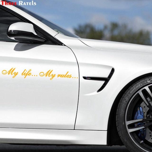 "My Life...My Rules... "Car Stickers and Decals Auto Motorcycle Bumper sticker Decal Car Sticker Written Words Occlusion Scratch Decals Auto Sticker Vinyl Sticker Cool Waterproof Decals for Laptop Water Bottles Skateboard Motorcycle Car Bike