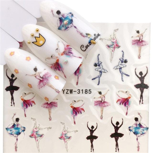 Nail Art Water Transfer Stickers Anime Mouse Animal Kid slider adhesive Watermark Decals Women Beauty Wedding Nails  Decal Self-Adhesive 3D Wave Design Decoration for Women Girls Art Stickers Decal Decoration Metallic Curve Strip Line Nail