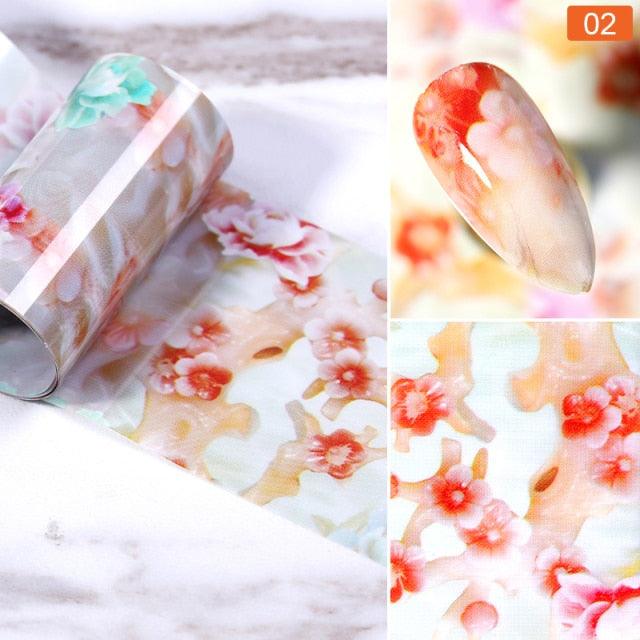 Nail Foils Marble Series Nail Art Transfer Sticker Paper Gold Line Foils Bright Marble Design Decoration Marble Nail Art Stickers Water Transfer Nail Decals Full Wraps Gradient Acrylic Nail Kits for Women Manicure Decoration Accessories