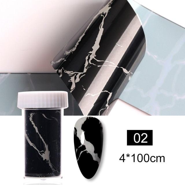 Nail Foils Marble Series Nail Art Transfer Sticker Paper Gold Line Foils Bright Marble Design Decoration Marble Nail Art Stickers Water Transfer Nail Decals Full Wraps Gradient Acrylic Nail Kits for Women Manicure Decoration Accessories