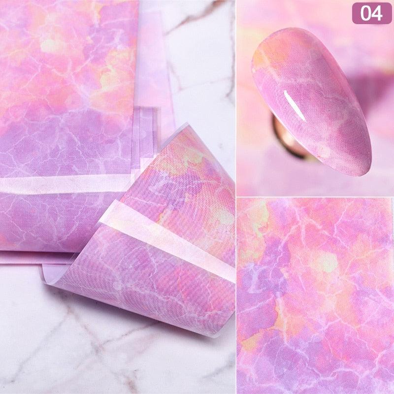 Nail Foils Marble Series Nail Art Transfer Sticker Paper Gold Line Foils Bright Marble Design Decoration Marble Nail Art Stickers Water Transfer Nail Decals Full Wraps Gradient Acrylic Nail Kits for Women Manicure Decoration Accessories