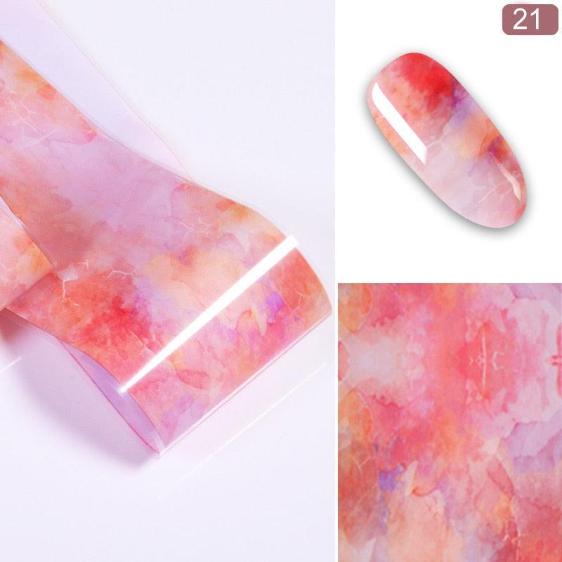 Nail Foils Marble Series Nail Art Transfer Sticker Paper Gold Line Foils Bright Marble Design Decoration Marble Nail Art Stickers Water Transfer Nail Decals Full Wraps Gradient Acrylic Nail Kits for Women Manicure Decoration Accessories