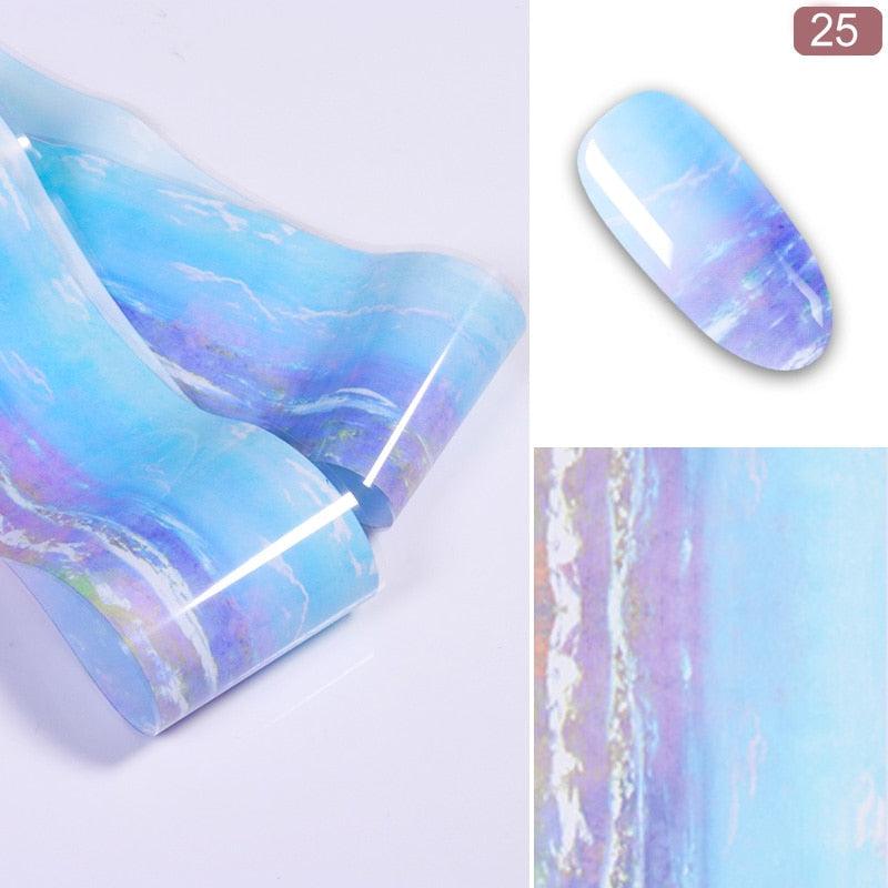 Nail Foils Marble Series Nail Art Transfer Sticker Paper Gold Line Foils Bright Marble Design Decoration Marble Nail Art Stickers Water Transfer Nail Decals Full Wraps Gradient Acrylic Nail Kits for Women Manicure Decoration Accessories