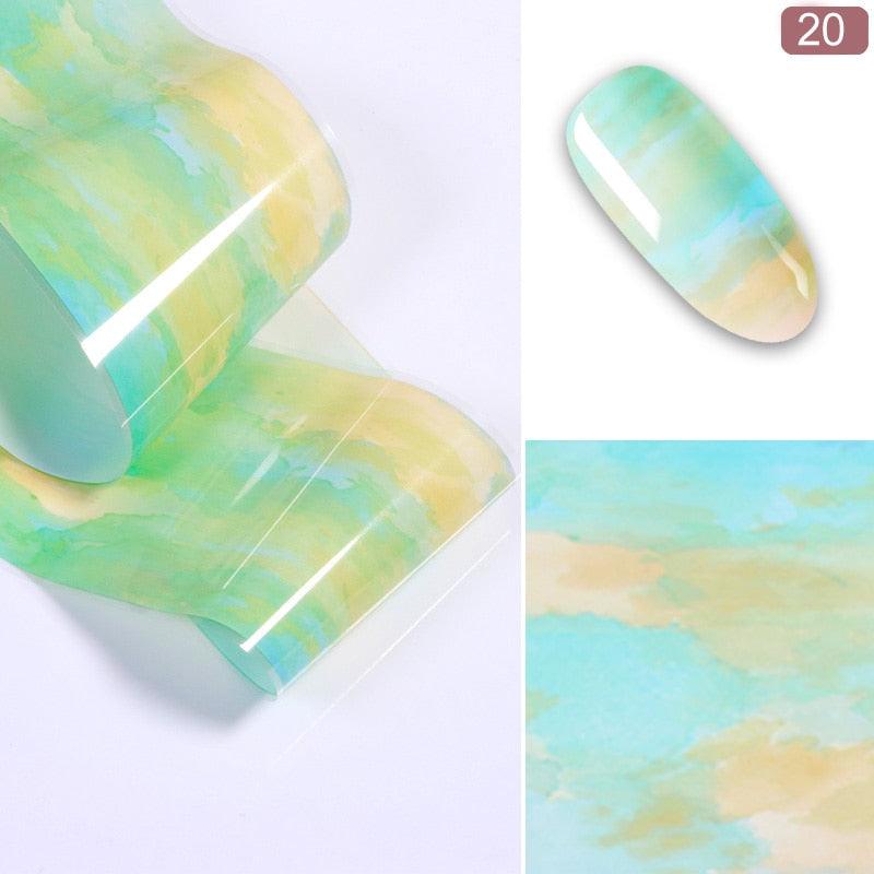 Nail Foils Marble Series Nail Art Transfer Sticker Paper Gold Line Foils Bright Marble Design Decoration Marble Nail Art Stickers Water Transfer Nail Decals Full Wraps Gradient Acrylic Nail Kits for Women Manicure Decoration Accessories