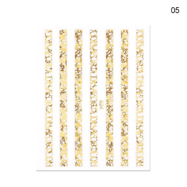 Nail Strip Stickers Black Gold Rose Gold Silver Metal Strip Tape Nail Art Adhesive Foil Tips Nail Sticker Decals Metallic Curve Strip Line Nail Decal Self-Adhesive 3D Wave Design Decoration for Women Girls Tape Nail Art Stickers Decal Decoration