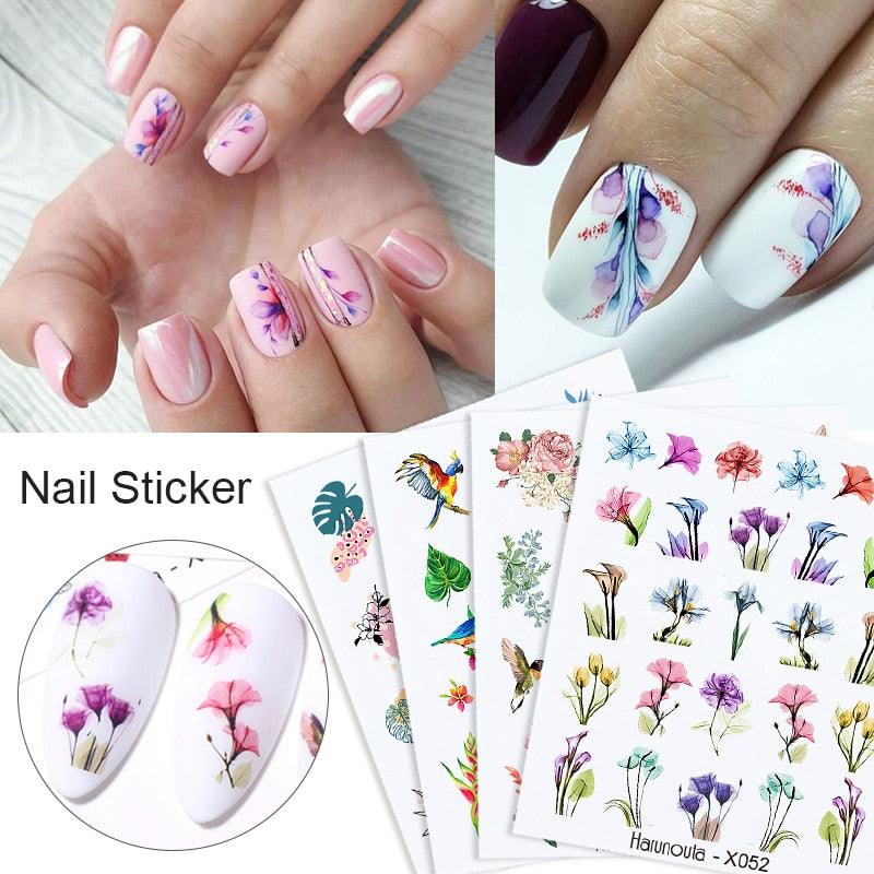 Nails Sticker Nail Art Decorations Flowers Leaves Decals Water Transfer Sliders Woman Face Fruit Foil Manicures Wraps  Water Transfer Nail Decals Sticker For Pretty Girl Self-Adhesive Nail Decals Designer Nail Stickers for Acrylic Decal