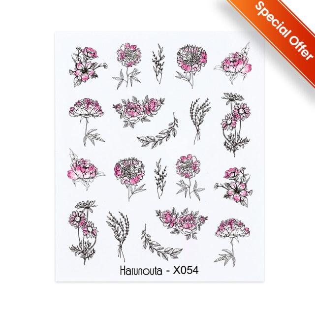 Nails Sticker Nail Art Decorations Flowers Leaves Decals Water Transfer Sliders Woman Face Fruit Foil Manicures Wraps  Water Transfer Nail Decals Sticker For Pretty Girl Self-Adhesive Nail Decals Designer Nail Stickers for Acrylic Decal