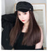 Navy Hat With Hair Long Straight Fake Hair Hat Wig Synthetic Hair Extensions Hat With Hair Natural Hairpiece Wigs For Black Women Cosplay Wigs For Women