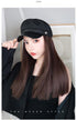 Navy Hat With Hair Long Straight Fake Hair Hat Wig Synthetic Hair Extensions Hat With Hair Natural Hairpiece Wigs For Black Women Cosplay Wigs For Women