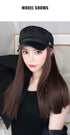 Navy Hat With Hair Long Straight Fake Hair Hat Wig Synthetic Hair Extensions Hat With Hair Natural Hairpiece Wigs For Black Women Cosplay Wigs For Women