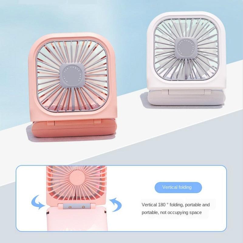 Neck Hanging Fan Ventilator Foldable USB Adjustable Rechargeable Cooling Mute Power Bank Handheld Portable Desk Fan Portable Fan Portable Mini Fan USB Rechargeable with Power Bank Handheld Fan Desk Adjustable Fan Air Cooler Home Office Outdoor Travel