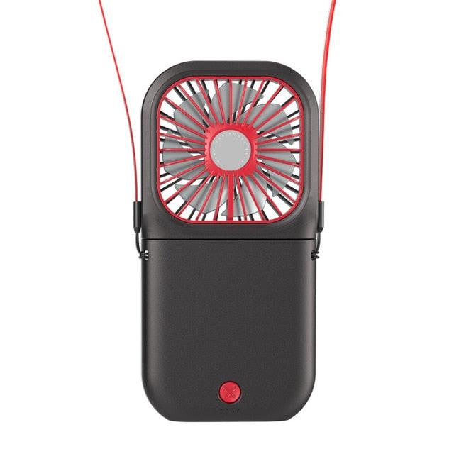 Neck Hanging Fan Ventilator Foldable USB Adjustable Rechargeable Cooling Mute Power Bank Handheld Portable Desk Fan Portable Fan Portable Mini Fan USB Rechargeable with Power Bank Handheld Fan Desk Adjustable Fan Air Cooler Home Office Outdoor Travel