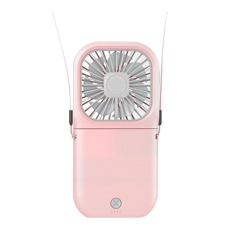 Neck Hanging Fan Ventilator Foldable USB Adjustable Rechargeable Cooling Mute Power Bank Handheld Portable Desk Fan Portable Fan Portable Mini Fan USB Rechargeable with Power Bank Handheld Fan Desk Adjustable Fan Air Cooler Home Office Outdoor Travel