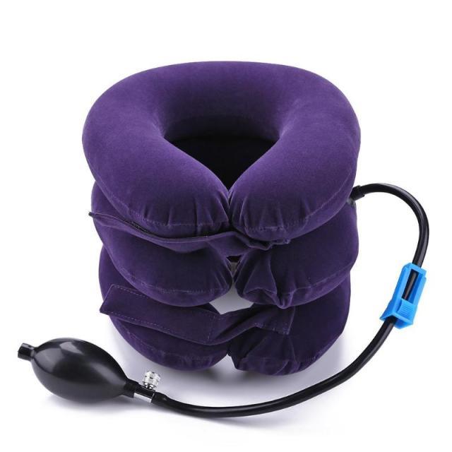 Neck Pillow Home Office Travel Pillow 3-layered Air Inflatable Vertebra Auxiliary Tools Neck Support Assistant Pillow Air Adjustable and Inflatable Neck Pillow Comfort Neck Travel Pillow Airplane Pillow Cervical Neck Pillow for Kids Adults