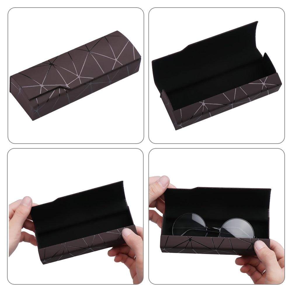 New 1PC Unisex Portable Glasses Box Fashion Rectangle Reading Eyeglasses Sunglasses Protective Case Hard Shell Eyeglasses Case Unisex Glasses Holder Clamshell Case Portable Spectacles Reading Glasses