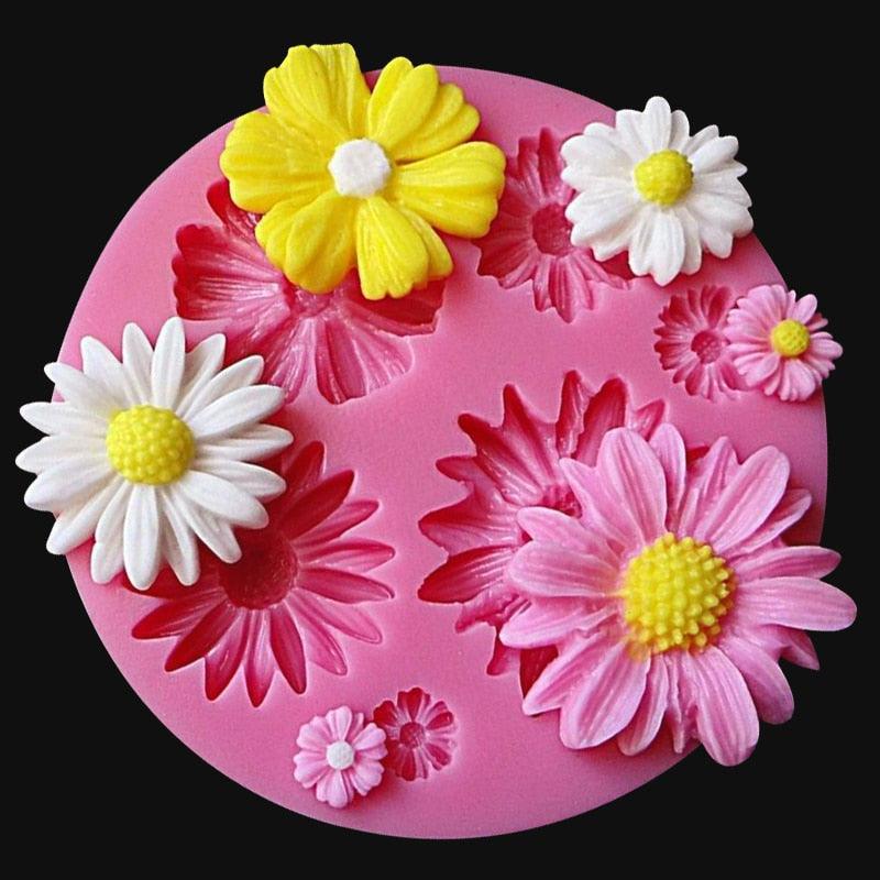 New 3D Flower Silicone Molds Fondant Craft Cake Candy Chocolate Sugarcraft Ice Pastry Baking Tool Mould Soap Mold Cake Decorator Flower Fondant Cake Mold