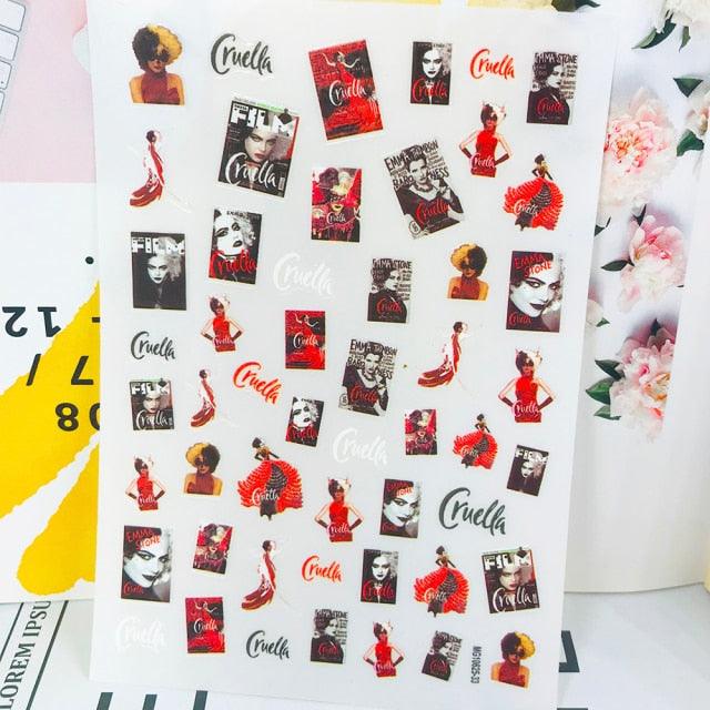 New 3D Self-Adhesive Lovely Red Lips Image Nails Stickers for Nails Sticker Decorations Manicure Valentine's Day Nail Art Sticker Decals 3D Exquisite Pattern Nail Art Supplies Self-Adhesive Luxurious Nail Art Decoration