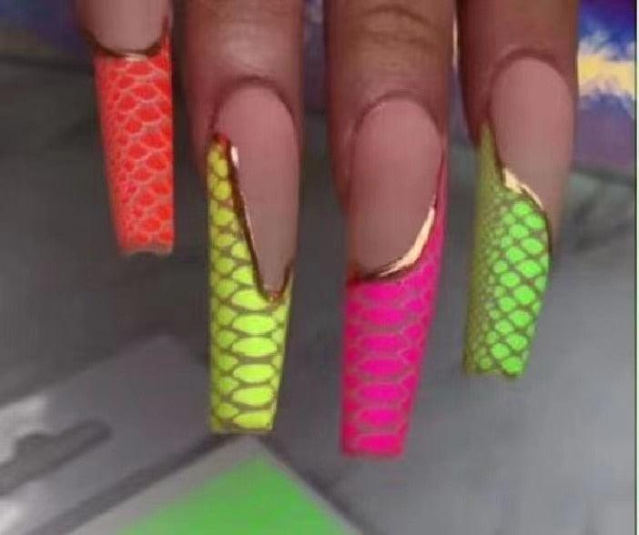 New 3D Self-Adhesive Neon Curve Serpentine Stripe Nails Stickers Acrylic Decorations Manicure Carving Design Exquisite Pattern Nail Art Supplies Self-Adhesive Nail Nail Art Stickers Red Lips Nails Decals Sticker Hot Sexy Girl Tip