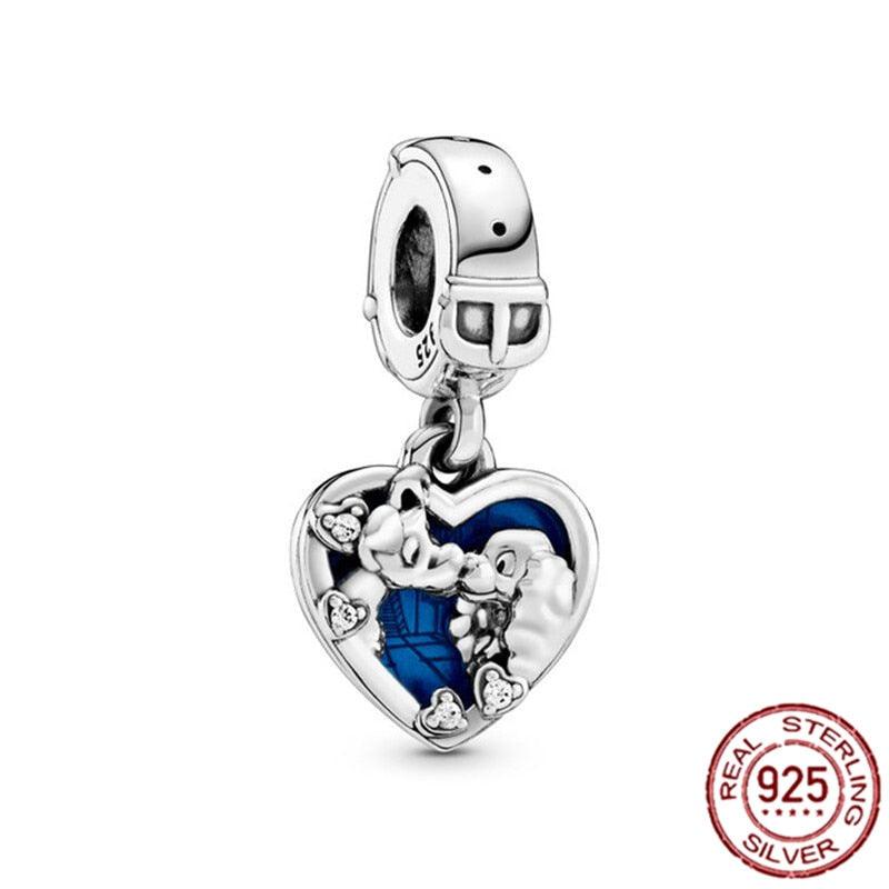 New 925 Sterling Silver Blue Astronaut Planet Ocean Dolphin Charm Bead Fit Original Bracelet Women Jewelry Gift Sterling Silver Charm Travel Silver Bead fit Bracelets