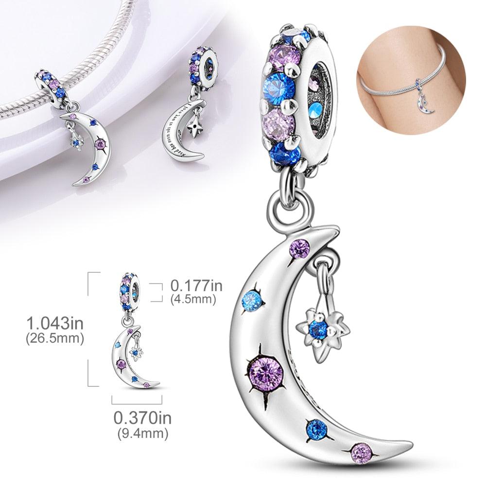 New 925 Sterling Silver Purple Bead Flower Dangle Charm Fit Bracelet And Necklace 925 Jewelry Gift Deep Purple Pansy Flower Charm 925 Sterling Silver Pendant Girl Jewelry Beads Gifts for Women