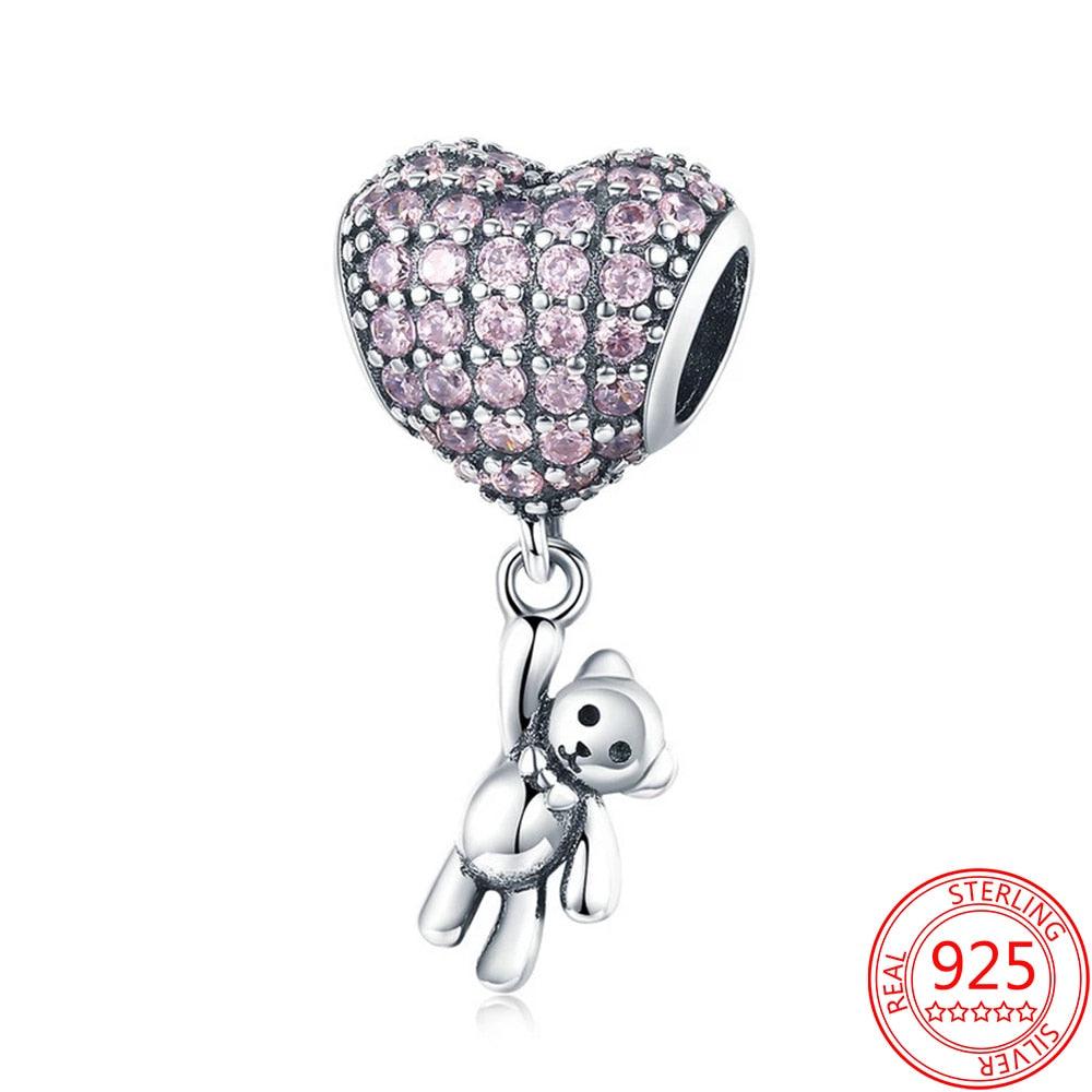 New 925 Sterling Silver Purple Bead Flower Dangle Charm Fit Bracelet And Necklace 925 Jewelry Gift Deep Purple Pansy Flower Charm 925 Sterling Silver Pendant Girl Jewelry Beads Gifts for Women