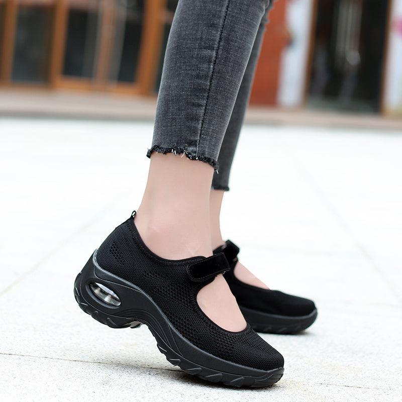 New Air Cushion Flat Shoes Women Mesh Sneakers Breathable Women Shoes Increase Casual Shoes Air Cushion Woman Mesh Sneakers Breathable Flats Womens Shoes