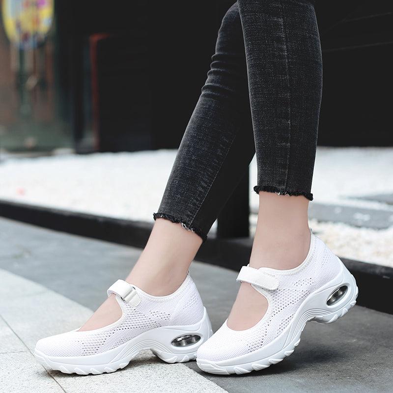 New Air Cushion Flat Shoes Women Mesh Sneakers Breathable Women Shoes Increase Casual Shoes Air Cushion Woman Mesh Sneakers Breathable Flats Womens Shoes