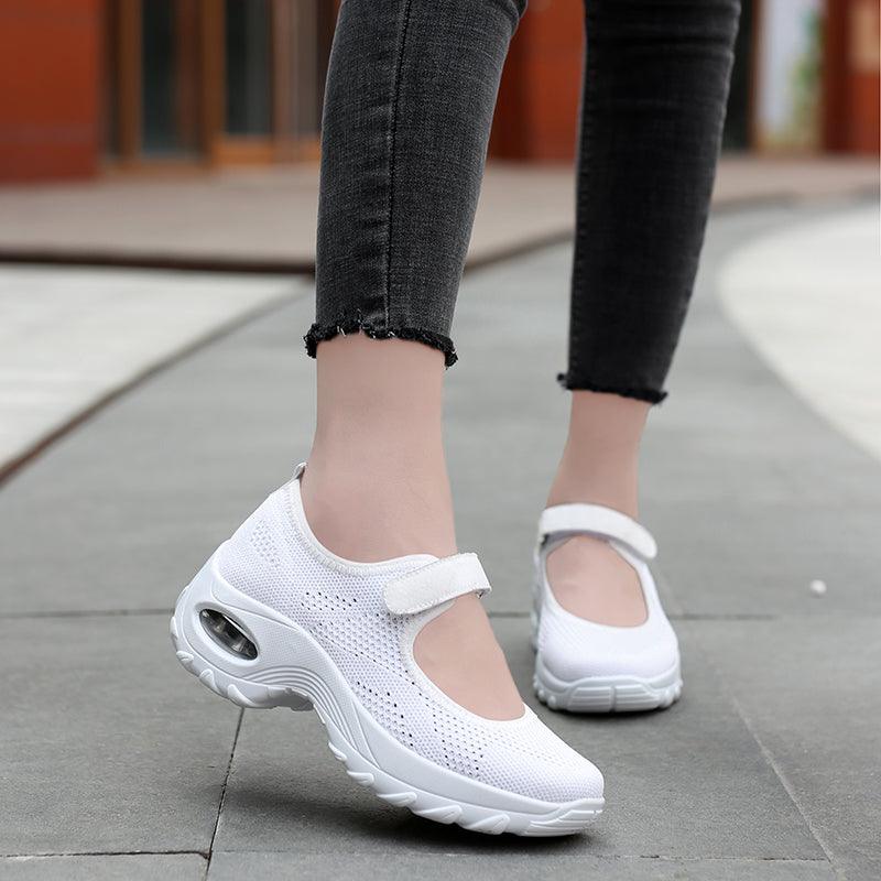 New Air Cushion Flat Shoes Women Mesh Sneakers Breathable Women Shoes Increase Casual Shoes Air Cushion Woman Mesh Sneakers Breathable Flats Womens Shoes