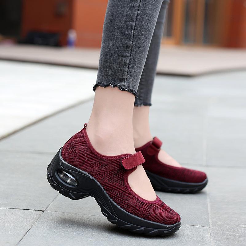 New Air Cushion Flat Shoes Women Mesh Sneakers Breathable Women Shoes Increase Casual Shoes Air Cushion Woman Mesh Sneakers Breathable Flats Womens Shoes