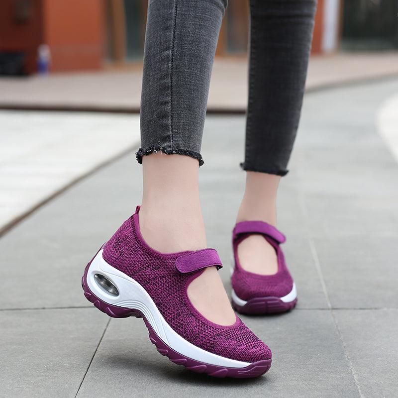 New Air Cushion Flat Shoes Women Mesh Sneakers Breathable Women Shoes Increase Casual Shoes Air Cushion Woman Mesh Sneakers Breathable Flats Womens Shoes