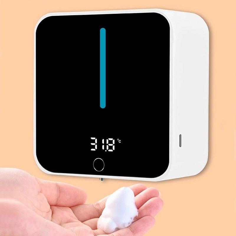 New Automatic Induction Foaming Hand Washer LED Display Screen Washing Machine Infrared Sensor Soap Dispenser For Bathroom Wall Automatic Induction Soap Dispenser Wall-Mounted Mobile Phone Washing Infrared Thermometer Household Charging Contact-Free Hand