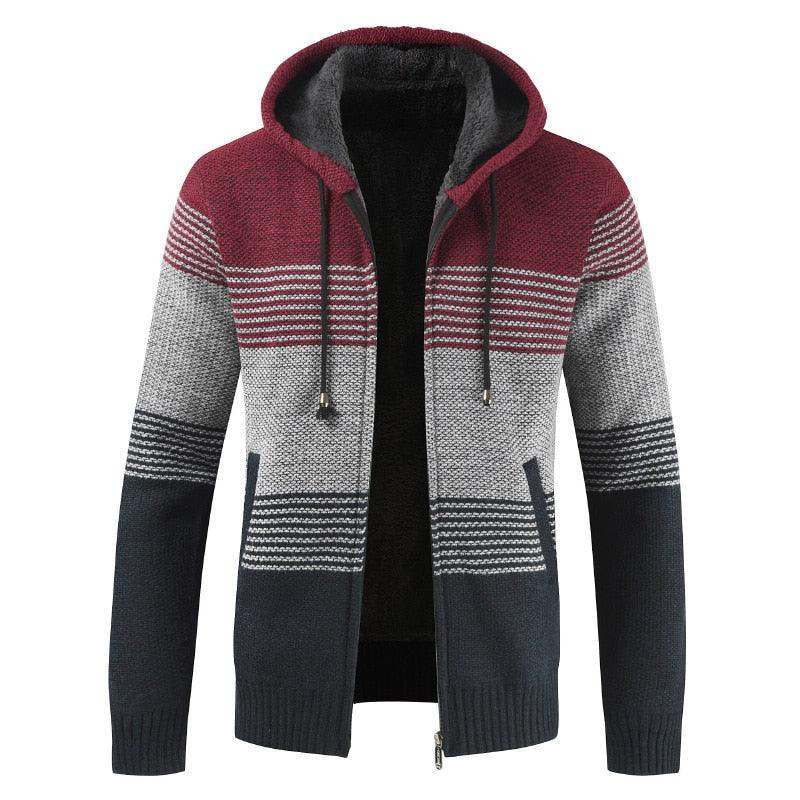 New Autumn Winter Jacket Men Warm Casual Slim Fit Fleece Jacket Elegant Jackets For Men Warm Soft Sweater Solid Jackets Casual Business Men Clothing Lightweight Hooded Jackets