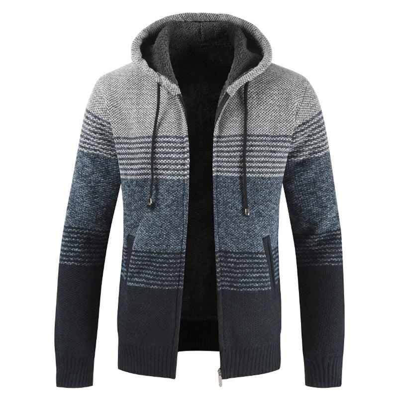 New Autumn Winter Jacket Men Warm Casual Slim Fit Fleece Jacket Elegant Jackets For Men Warm Soft Sweater Solid Jackets Casual Business Men Clothing Lightweight Hooded Jackets