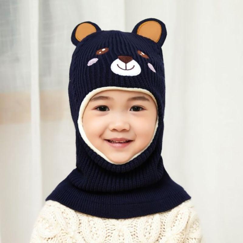 New Baby Girl Winter Hat Warm Bear Skellies Beanies Knitted Cap Kids Balaclava Mask Hats Gorgas Toddler Winter Hat, Baby Winter Hat, Fleece Lined Girls Boys Winter Hat  Kids Winter Hat Scarf Earflap Hood Skull Caps