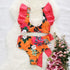 New Bikini Floral Ruffled Bikini Set Women V-neck High Waist Two Piece Swimsuit Swimsuits For Women Two Piece Bathing Suits Ruffled High Waisted Bottom Bikini Set Girl Beach Bathing Suit Swimwear Bikinis