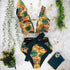 New Bikini Floral Ruffled Bikini Set Women V-neck High Waist Two Piece Swimsuit Swimsuits For Women Two Piece Bathing Suits Ruffled High Waisted Bottom Bikini Set Girl Beach Bathing Suit Swimwear Bikinis