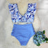 New Bikini Floral Ruffled Bikini Set Women V-neck High Waist Two Piece Swimsuit Swimsuits For Women Two Piece Bathing Suits Ruffled High Waisted Bottom Bikini Set Girl Beach Bathing Suit Swimwear Bikinis