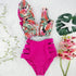 New Bikini Floral Ruffled Bikini Set Women V-neck High Waist Two Piece Swimsuit Swimsuits For Women Two Piece Bathing Suits Ruffled High Waisted Bottom Bikini Set Girl Beach Bathing Suit Swimwear Bikinis