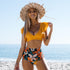 New Bikini Set Female Ruffle Swimwear Women Print Floral Push Up Swimsuit Bathing Suit Flounce Bikini Set Women Side Bandage Two Piece Swimsuit Beachwear