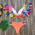 New Bikini Set Female Ruffle Swimwear Women Print Floral Push Up Swimsuit Bathing Suit Flounce Bikini Set Women Side Bandage Two Piece Swimsuit Beachwear