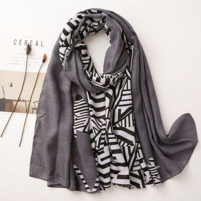 New Brand Design Fashion Spring Winter Warm Soft Head Wrap Stylish Scarves Lightweight Headwear Shawl Stole Long Scarfs Elegant Print Cotton Scarf Scarves Hijabs Lady Plaid For Women