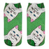 New Cartoon Cat Socks 3D Print Art Funny Socks Women Cute Low Cut Ankle Socks Made o Pure Cotton Short Socks Trending Fashion Short Ankle Socks For Men And Women